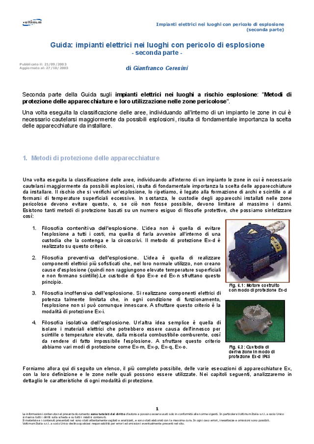 Guida: impianti elettrici nei luoghi con pericolo di esplosione (seconda parte)