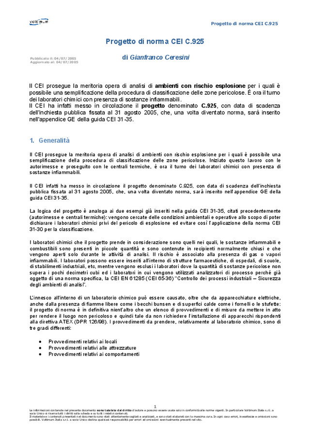 Progetto di norma CEI C.925