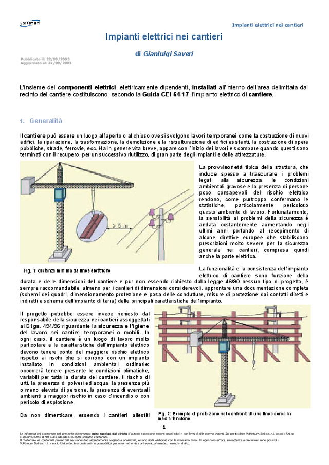 Impianti elettrici nei cantieri