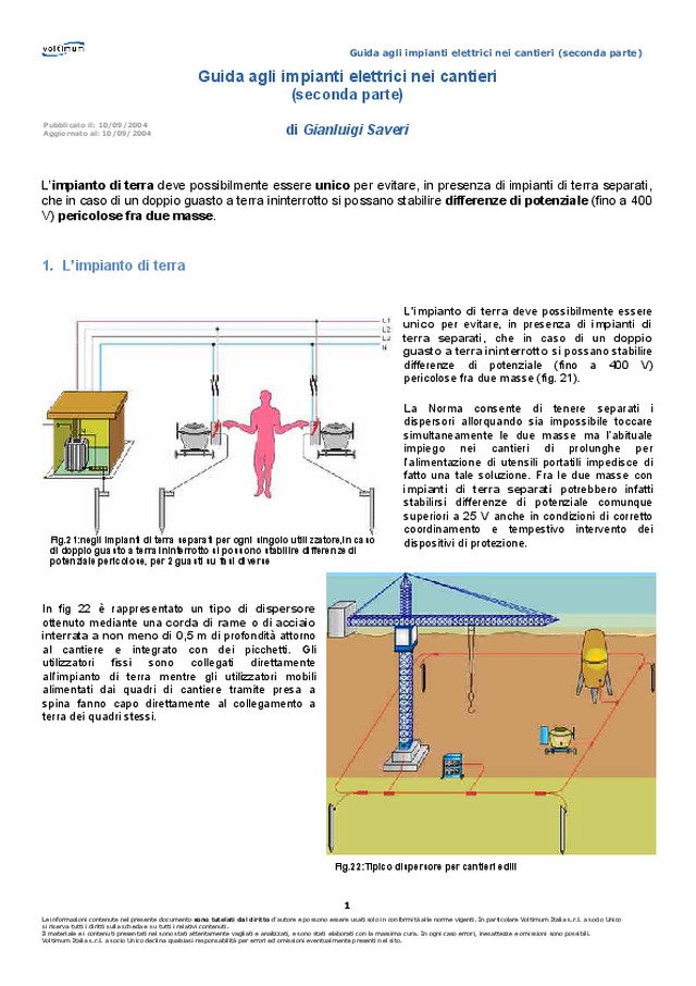 Guida agli impianti elettrici nei cantieri (seconda parte)
