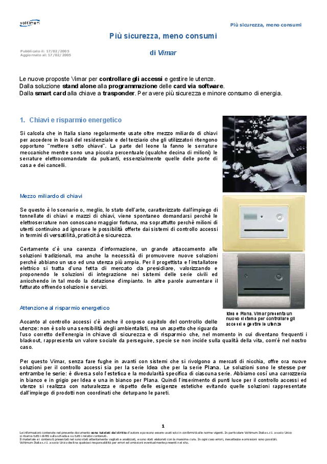 Più sicurezza, meno consumi