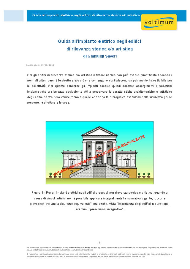 Guida all’impianto elettrico negli edifici di rilevanza storica e/o artistica