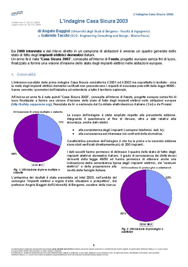 L\'indagine Casa Sicura 2003