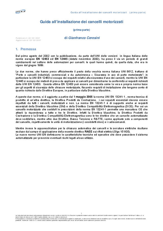 Guida all\'installazione dei cancelli motorizzati (prima parte)