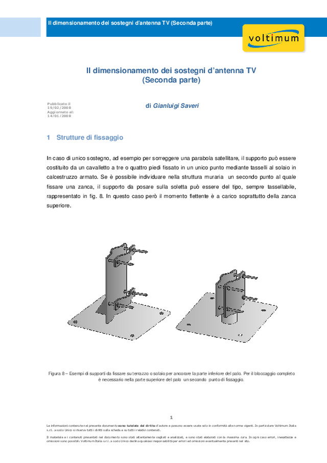Il dimensionamento dei sostegni d’antenna TV (seconda parte)