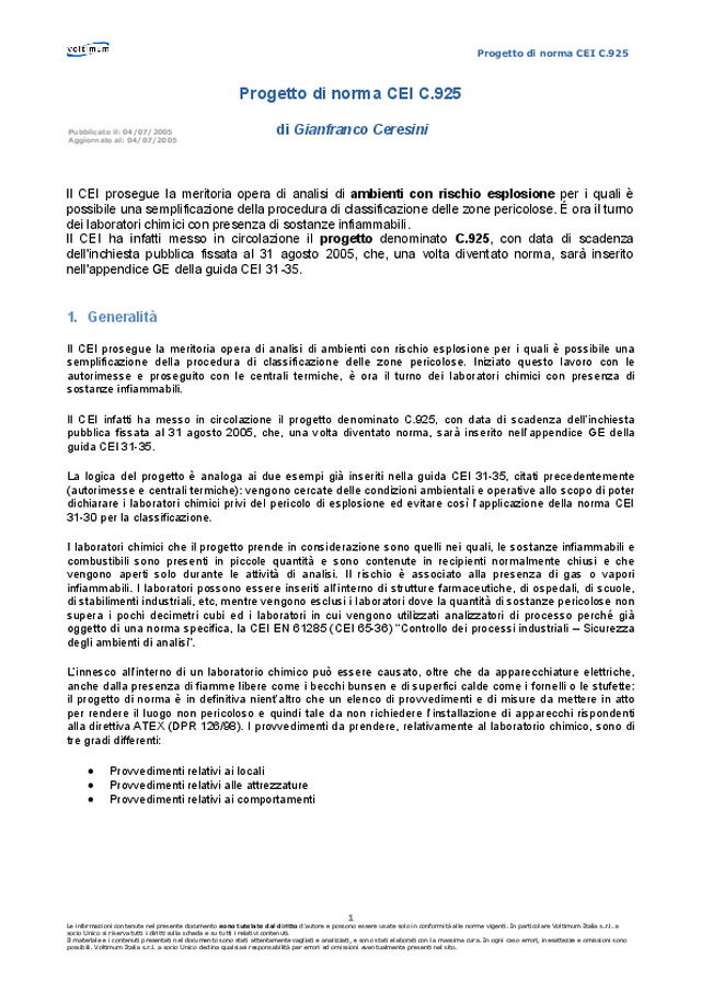 Progetto di norma CEI C.925