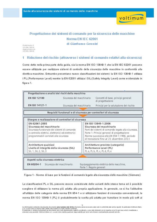 Progettazione dei sistemi di comando per la sicurezza delle macchine