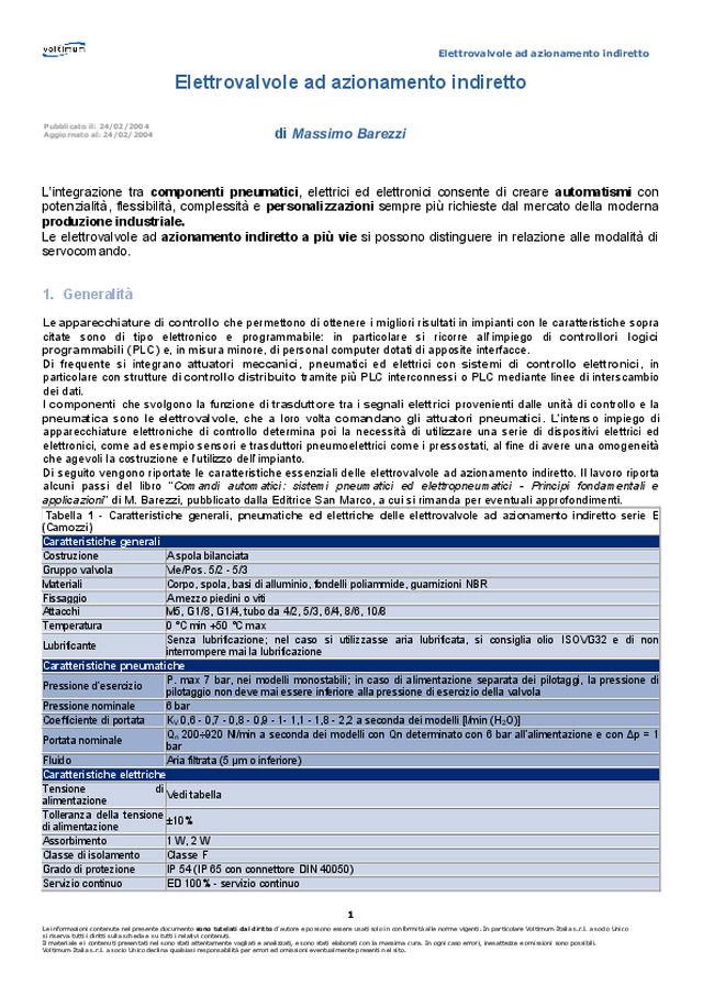 Elettrovalvole ad azionamento indiretto