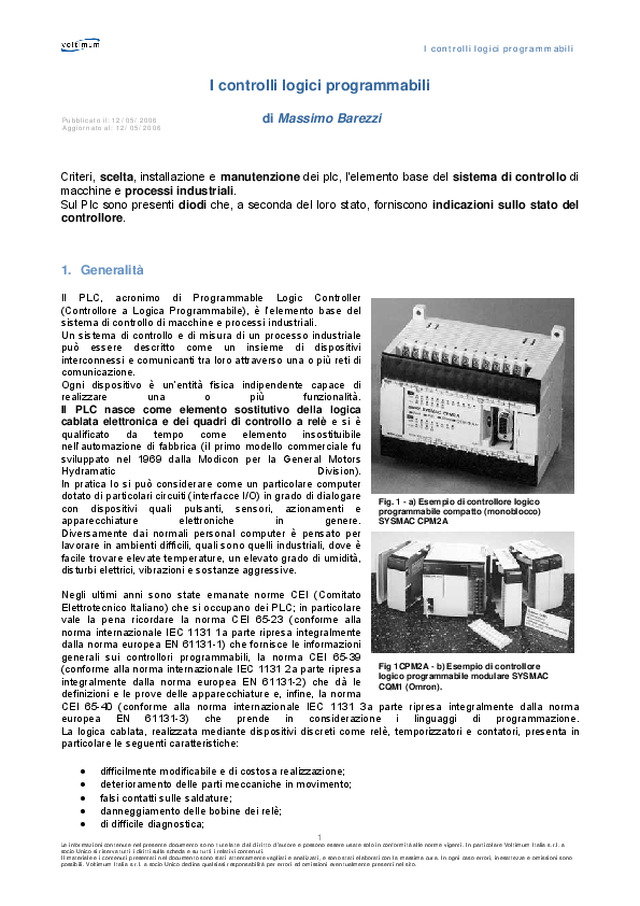 I controlli logici programmabili