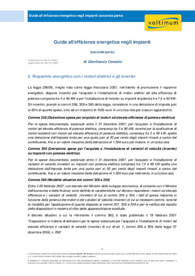 Guida all’efficienza energetica negli impianti (seconda parte)