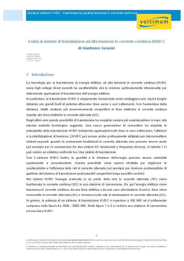 Guida ai sistemi di trasmissione ad alta tensione in corrente continua (HVDC)