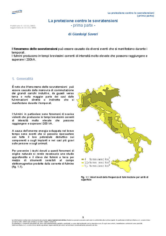 La protezione contro le sovratensioni (prima parte)