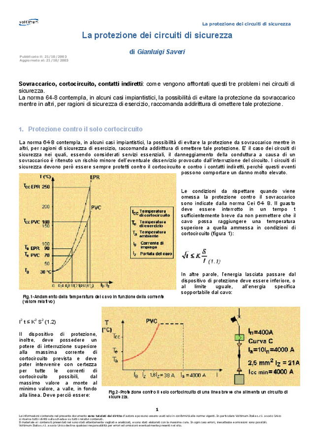 La protezione dei circuiti di sicurezza