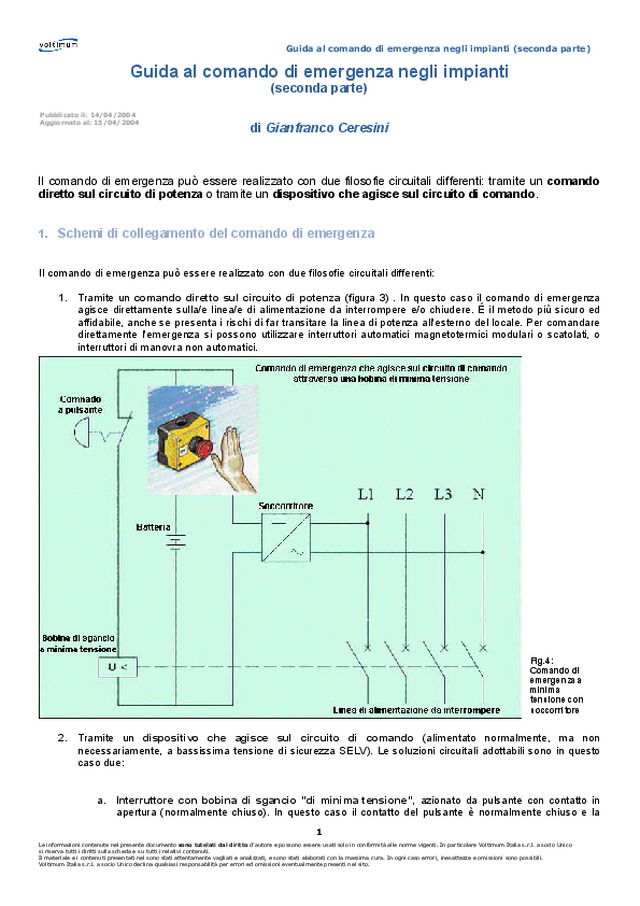 Guida al comando di emergenza negli impianti (seconda parte)