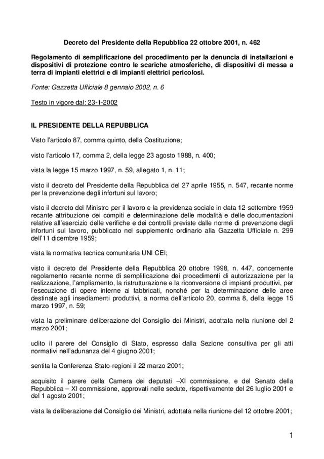 Dpr 462/01