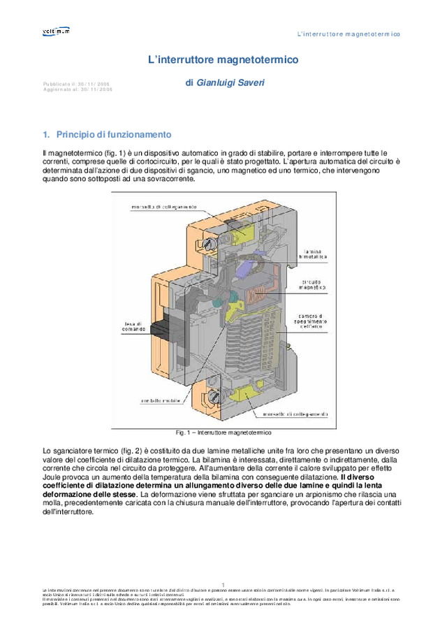 Interruttore magnetotermico