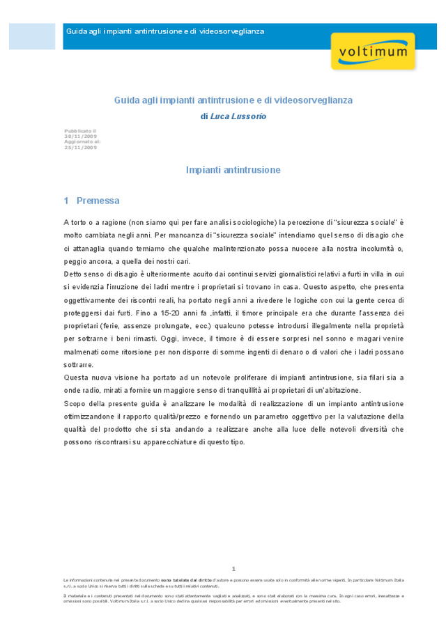 Guida agli impianti antintrusione e di videosorveglianza
