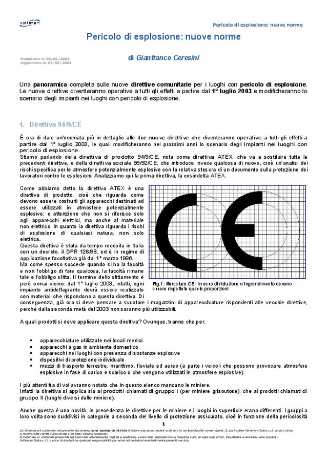Pericolo di esplosione: nuove norme
