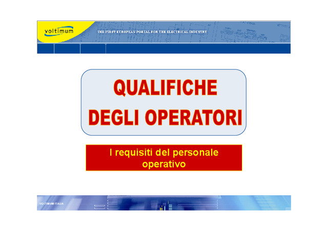 Qualifiche degli operatori