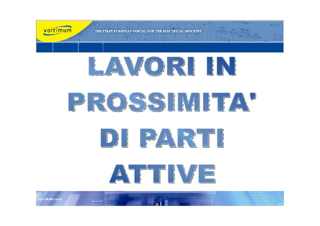 Lavori in prossimità di parti attive