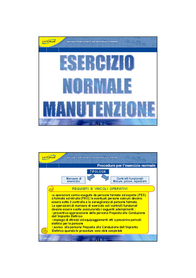 Esercizio normale manutenzione
