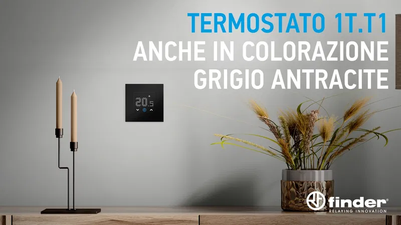 Finder, il termostato da incasso Tipo 1T.T1 anche in colorazione grigio antracite