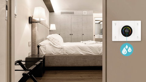 I cronotermostati AVEbus e connessi si aggiornano:  arrivano il “Controllo Umidità” e la "Funzione Hotel"