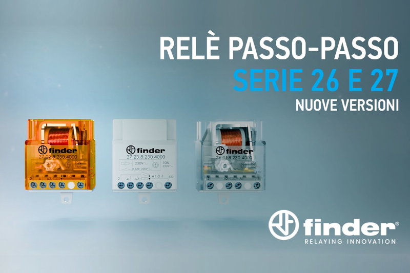 Finder rinnova la gamma di relè passo-passo Serie 26 e 27