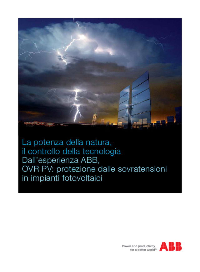 Dall’esperienza ABB, OVR PV: protezione dalle sovratensioni in impianti fotovoltaici