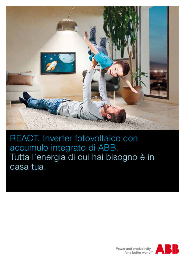 REACT. Inverter fotovoltaico con accumulo integrato di ABB.