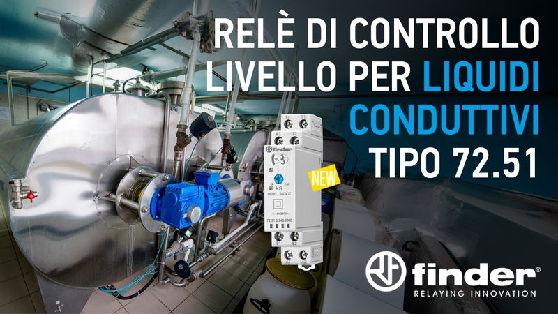 Finder espande la gamma dei relè di controllo livello con il Tipo 72.51