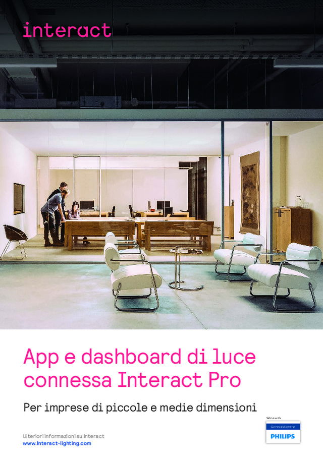 App e dashboard di luce connessa Interact Pro