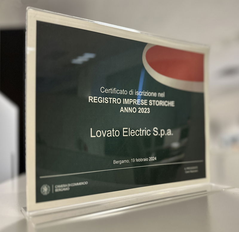 LOVATO Electric entra nel Registro delle Imprese Storiche Italiane
