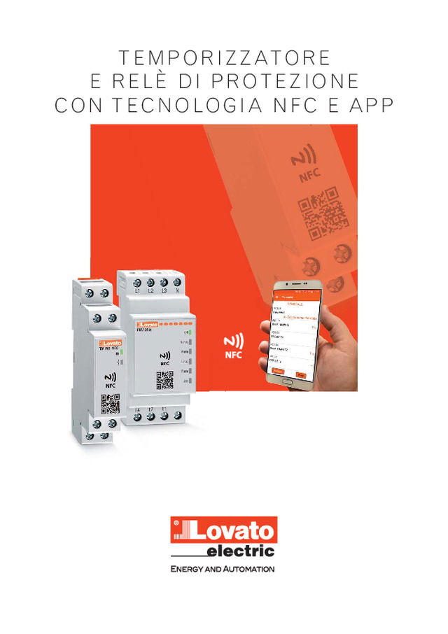 Temporizzatore e relè di protezione con tecnologia NFC e APP