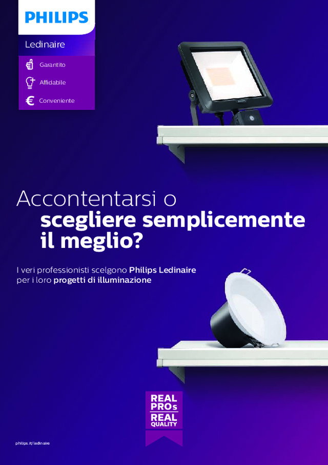 La gamma Philips Ledinaire di apparecchi d'illuminazione LED