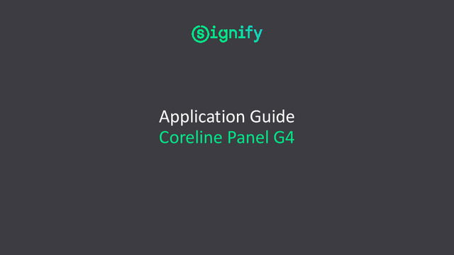 ﻿﻿﻿Guida all'applicazione Coreline Panel G4