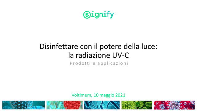 Presentazione del webinar "Disinfettare con il potere della luce: la radiazione UV-C"