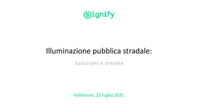 Presentazione del webinar "Illuminazione pubblica stradale: soluzioni e ottiche"