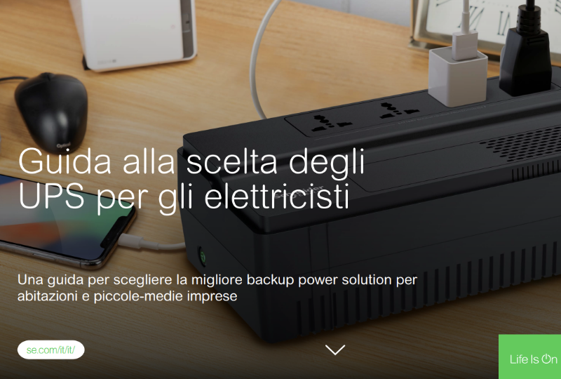 Abbiamo in lancio la guida UPS per elettricisti