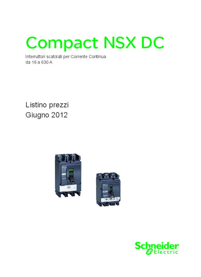 Nuova gamma di interruttori scatolati Compact NSX DC