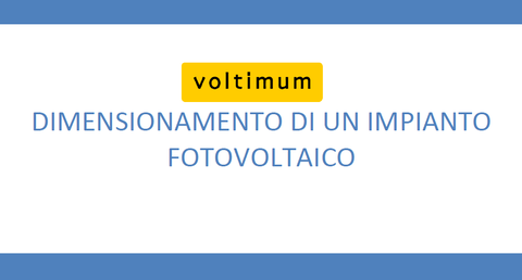 Dimensionamento impianto fotovoltaico