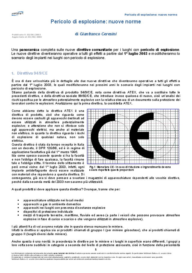 Pericolo di esplosione: nuove norme