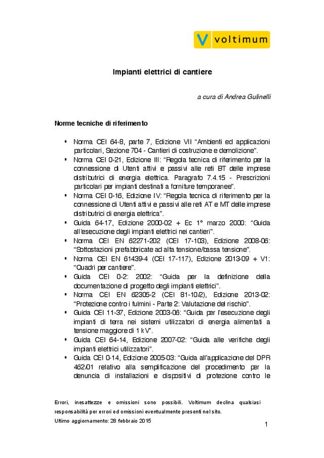 Impianti elettrici di cantiere