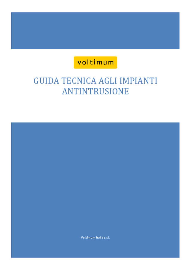 Guida tecnica agli impianti antintrusione