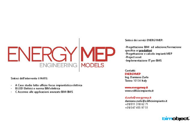 Webinar applicazioni elettriche BIM - presentazione Ing. Damiano Zurlo.