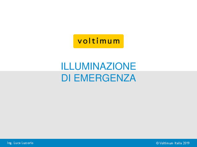 Presentazione video di formazione "Illuminazione di emergenza - Sessione 1"