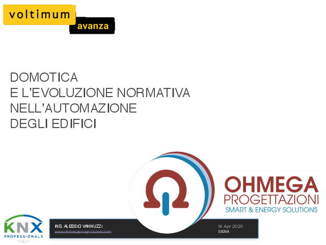 Presentazione del webinar "Domotica e l’evoluzione normativa nell’automazione degli edifici"