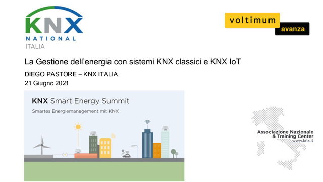 Presentazione del webinar "La gestione dell’energia con KNX"