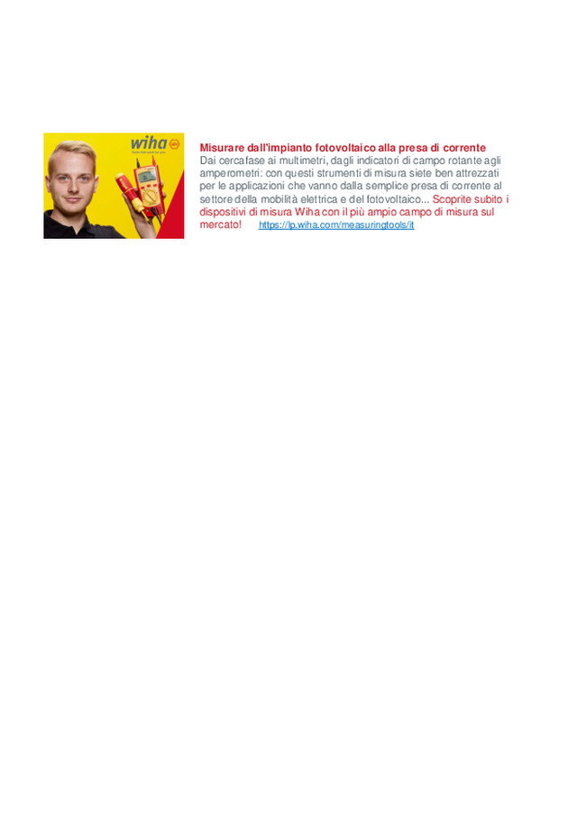 STRUMENTI DI MISURA CON LA QUALITÀ DEGLI UTENSILI WIHA.