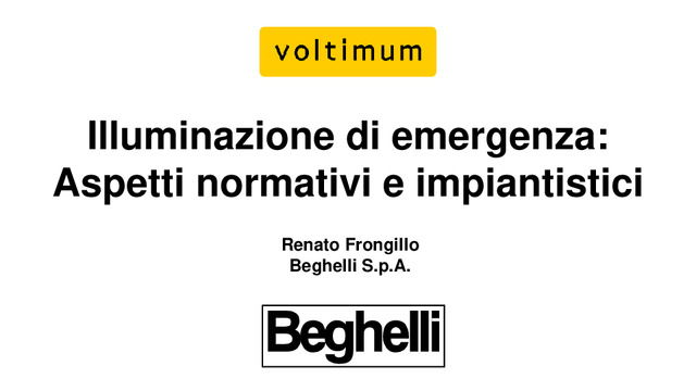 Presentazione del webinar "Illuminazione di emergenza: aspetti normativi e soluzioni impiantistiche"
